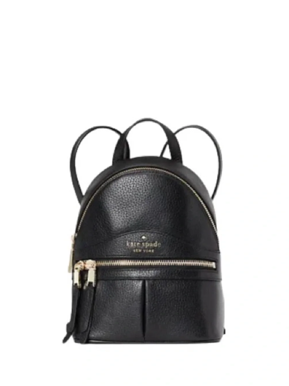 EUC Kate Spade Karina Black Pebbled Leather Mini Backpack with Gold Hardware